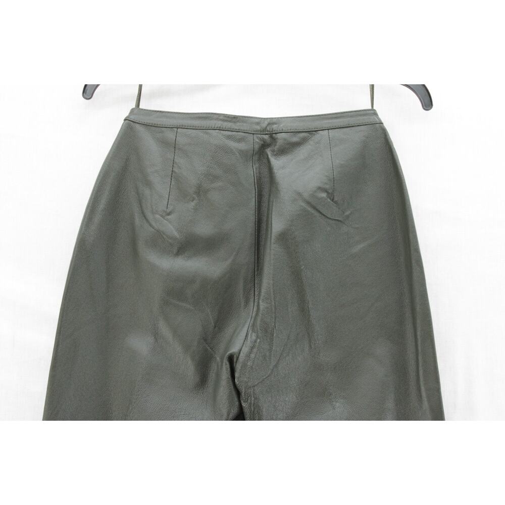 NEW  Newport News Soft Leather 2 Piece Pant Suit Womens Sz 4 Gray Green Biker - Picture 14 of 16